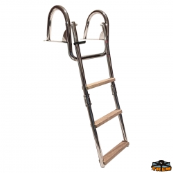 Escalera plegable para espejo de popa inox 2+2 peldaños