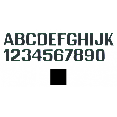 Letras y números negros mm.150