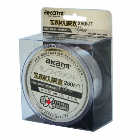 Akami Sakura Spinn 0.22MM nylon para hilar 250M