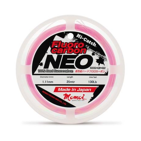 Momoi Hi-Catch NEO 0.66MM Fluorocarbono 50LBs rosa 25M