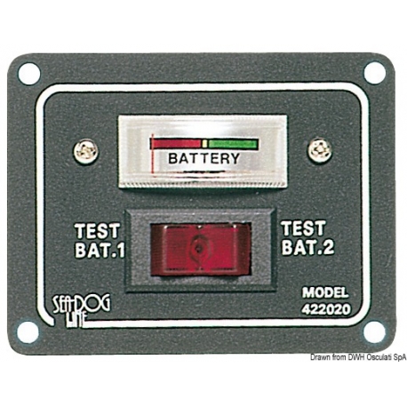 Panel de pruebas para 2 baterías con interruptor para su funcionamiento