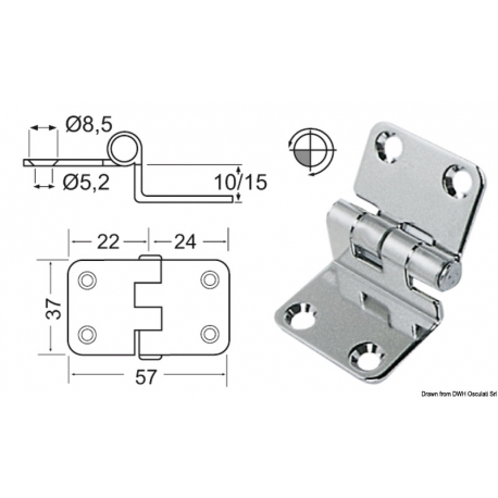 Bisagra en voladizo de 2 mm 20572