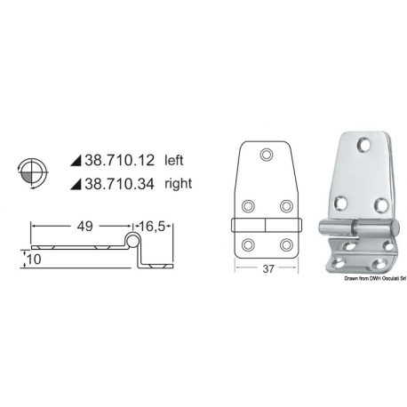 Bisagra en voladizo de 2 mm 20578