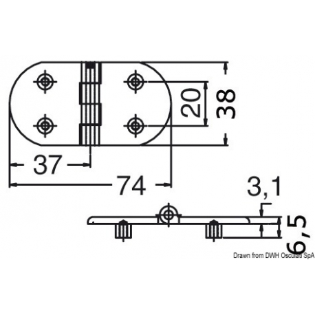 Bisagra ciega microfusionada 20595