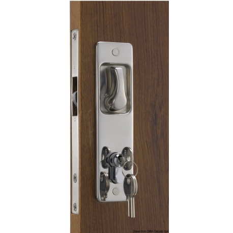 Cerradura para puertas correderas con manillas empotradas, llave YALE exterior, cerradura interior 22110