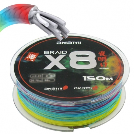 Akami Yoake X8 0.12MM trecciato da 150M multicolor