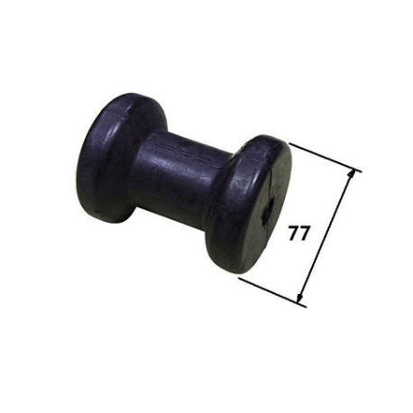 Rodillo único universal de 100 mm. Ø 77 mm. negro con agujero de Ø 14 mm.