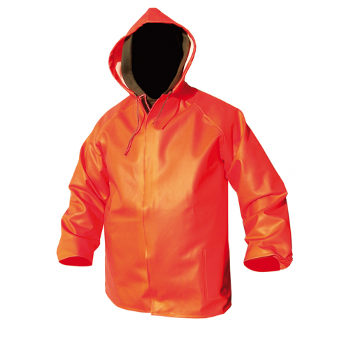 Chaqueta encerada de PVC naranja