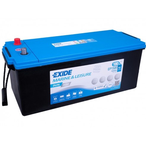 Batería de arranque y servicio Exide Dual AGM 12 V 180 Ah EP1500