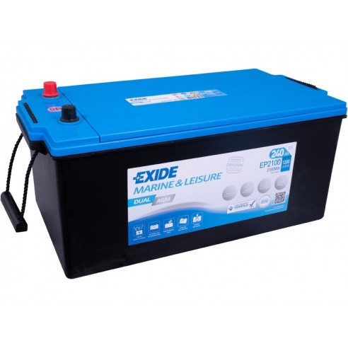 Batería Exide Dual AGM 12 V 240 Ah de arranque y servicio EP2100