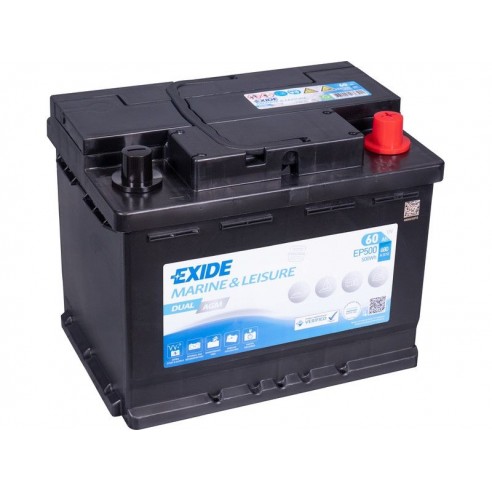 Batería Exide Dual AGM 12 V 60 Ah de arranque y servicio EP500