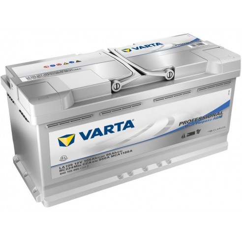 Batería de arranque y servicio Varta Professional Dual Purpose AGM 12 V 105 Ah