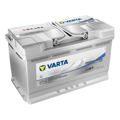 Batería de arranque y servicio Varta Professional Dual Purpose AGM 12 V 80 Ah