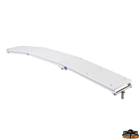 Pasarela plegable blanca de 220 cm de aluminio y madera antideslizante - Trem