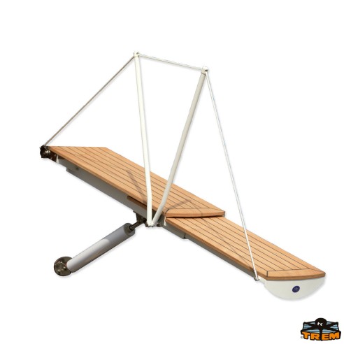 Pasarela telescópica 210 cm 12 V con peldaño de madera antideslizante - Trem